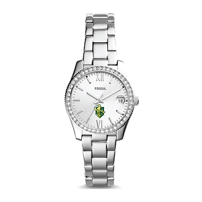 Women's Fossil Silver Clarkson Golden Knights Scarlette Mini Three-Hand Date Watch