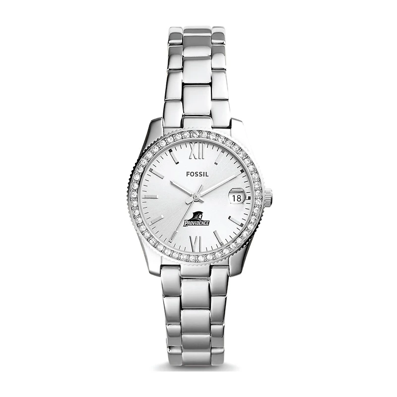 Women's Fossil Silver Providence Friars Scarlette Mini Three-Hand Date Watch