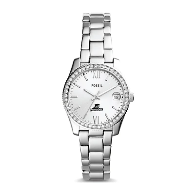 Women's Fossil Silver Providence Friars Scarlette Mini Three-Hand Date Watch