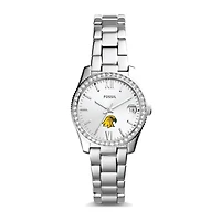 Women's Fossil Silver SUNY Brockport Golden Eagles Scarlette Mini Three-Hand Date Watch