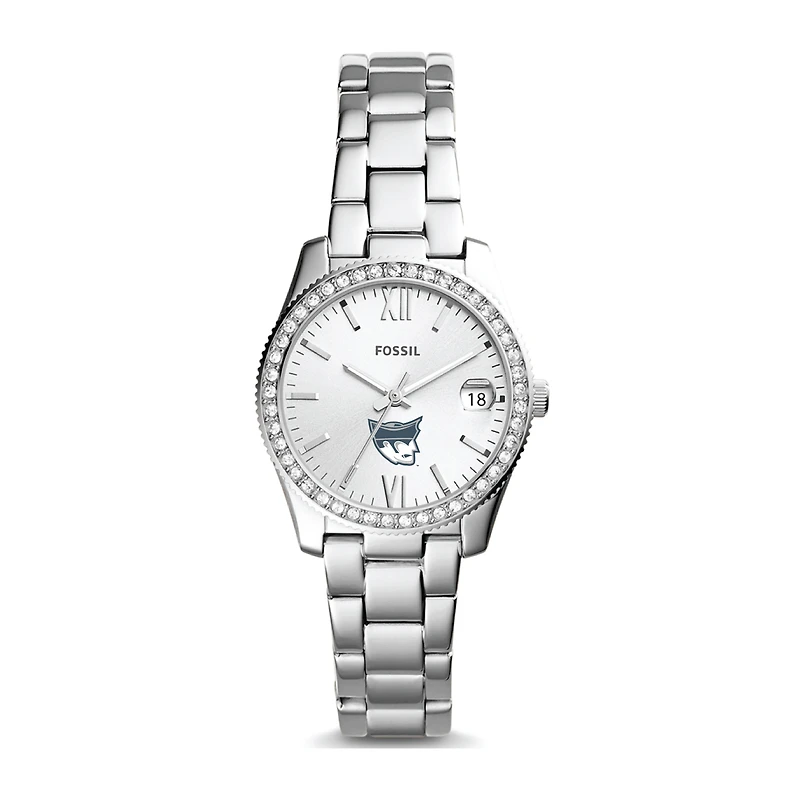 Women's Fossil Silver Marietta College Pioneers Scarlette Mini Three-Hand Date Watch