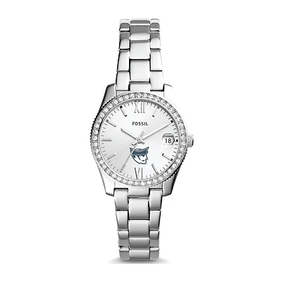 Women's Fossil Silver Marietta College Pioneers Scarlette Mini Three-Hand Date Watch