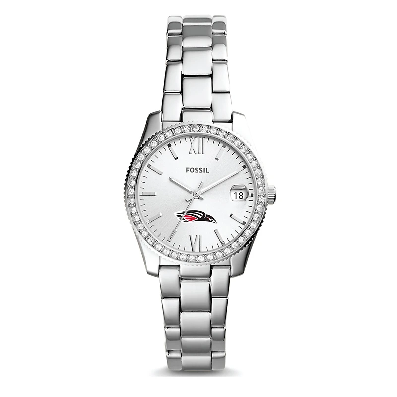 Women's Fossil Silver Southern Oregon Raiders Scarlette Mini Three-Hand Date Watch
