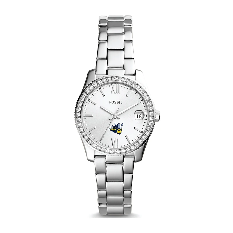 Women's Fossil Silver Augustana Vikings Scarlette Mini Three-Hand Date Watch