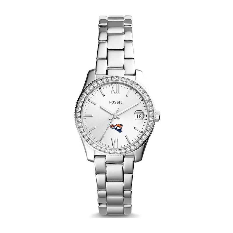 Women's Fossil Silver Carroll University Pioneers Scarlette Mini Three-Hand Date Watch