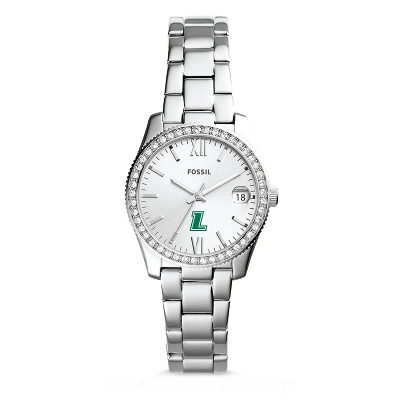 Women's Fossil Silver Loyola Greyhounds Scarlette Mini Three-Hand Date Watch