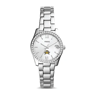 Women's Fossil Silver Northern Kentucky University Norse Scarlette Mini Three-Hand Date Watch
