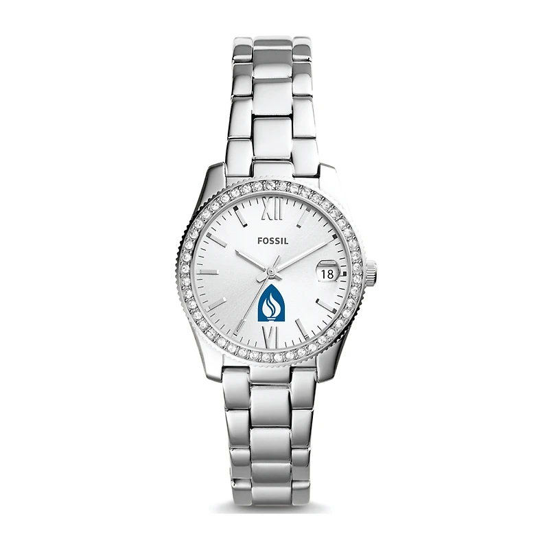 Women's Fossil Silver Andrews University Cardinals Scarlette Mini Three-Hand Date Watch