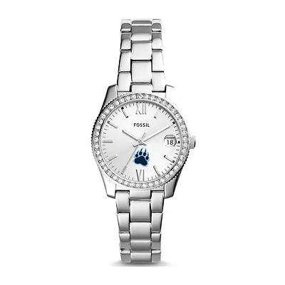 Women's Fossil Silver CUNY Baruch College Scarlette Mini Three-Hand Date Watch