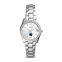 Women's Fossil Silver CUNY Baruch College Scarlette Mini Three-Hand Date Watch