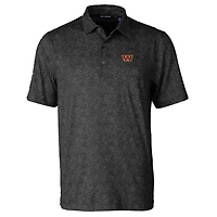 Men's Cutter & Buck Black Washington Commanders Pike Constellation DryTec Stretch Polo