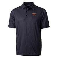 Men's Cutter & Buck Black Washington Commanders Pike Double Dot Stretch Polo