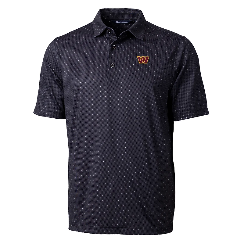 Men's Cutter & Buck Black Washington Commanders Pike Double Dot Stretch Polo