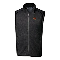 Men's Cutter & Buck Heathered Charcoal Washington Commanders Big & Tall Mainsail Full-Zip Vest