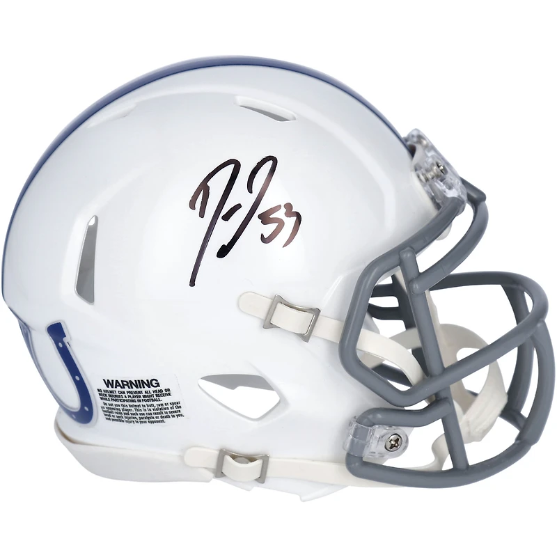 Shaquille Leonard Indianapolis Colts Fanatics Authentic Autographed Riddell 2021 Season Throwback Logo Speed Mini Helmet