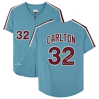 Steve Carlton Philadelphia Phillies Autographed Light Blue Mitchell & Ness Authentic Jersey with ''80 WS CHAMPS'' Inscription