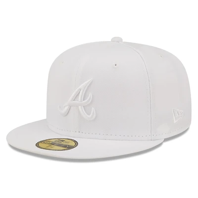 Men's New Era Atlanta Braves White on White 59FIFTY Fitted Hat