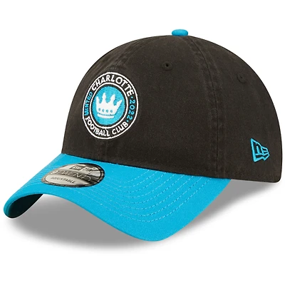 Men's New Era Black/Blue Charlotte FC Team 9TWENTY Adjustable Hat