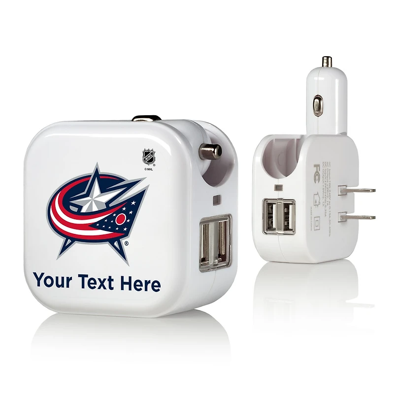 Columbus Blue Jackets Personalized 2-In-1 USB Charger