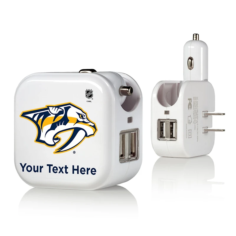 Nashville Predators Personalized 2-In-1 USB Charger
