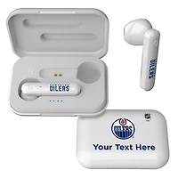 Edmonton Oilers Personalized Insignia Design Wireless Earbuds