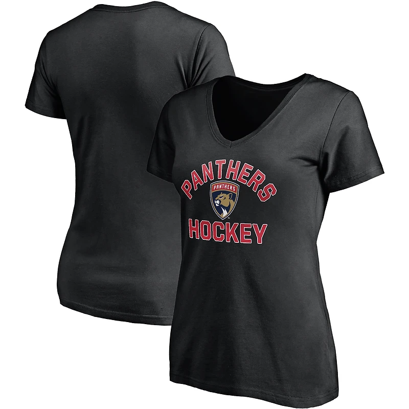 Women's Fanatics Black Florida Panthers Overtime V-Neck T-Shirt
