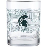 Michigan State Spartans 14oz. Campus Line Art Rocks Glass