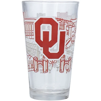 Oklahoma Sooners 16oz. Campus Line Art Pint Glass