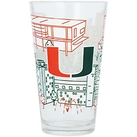 Miami Hurricanes 16oz. Campus Line Art Pint Glass