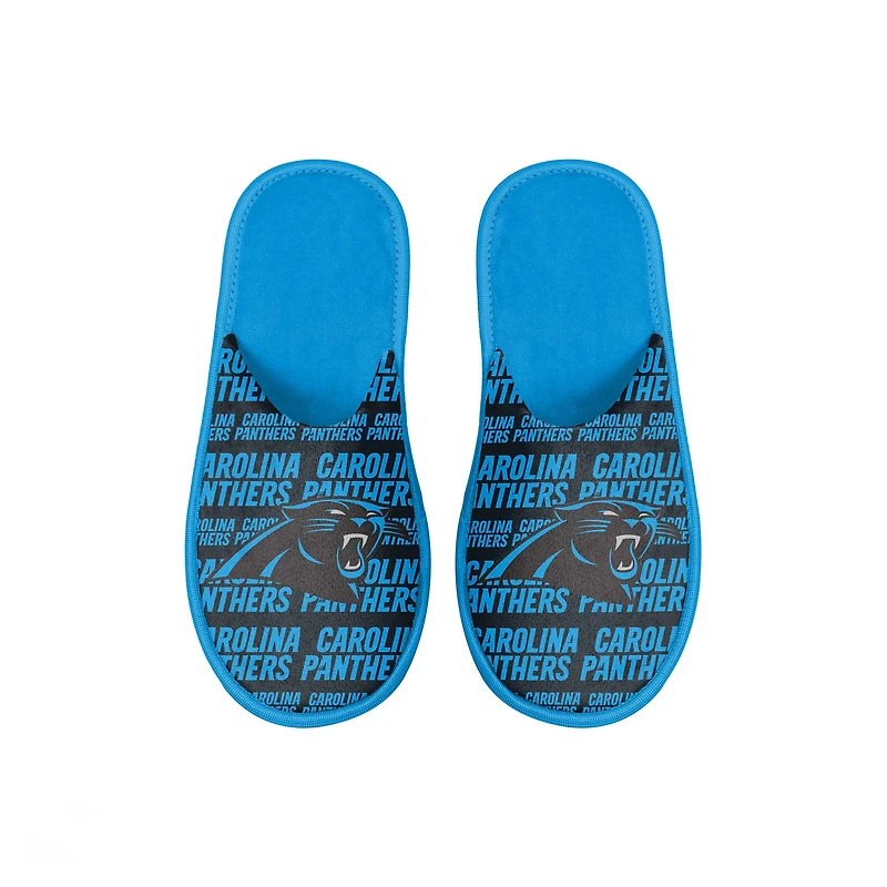 Youth FOCO Carolina Panthers Scuff Wordmark Slide Slippers