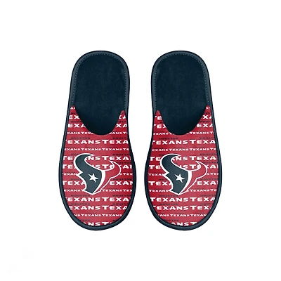Youth FOCO Houston Texans Scuff Wordmark Slide Slippers
