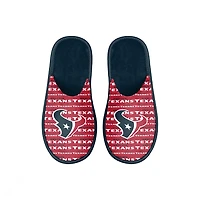 Youth FOCO Houston Texans Scuff Wordmark Slide Slippers