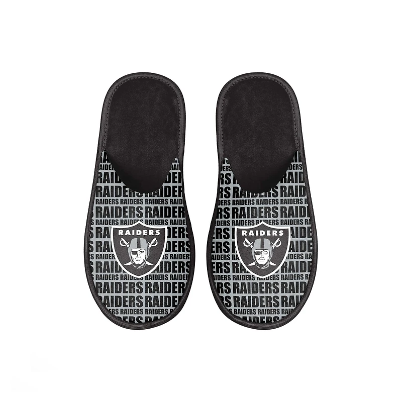Youth FOCO Las Vegas Raiders Scuff Wordmark Slide Slippers