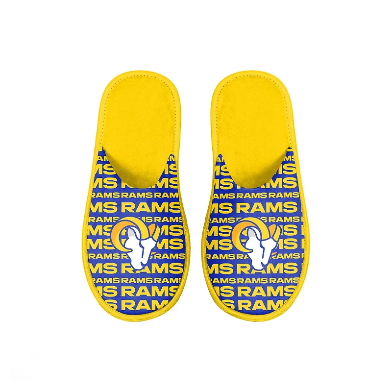 Youth FOCO Los Angeles Rams Scuff Wordmark Slide Slippers