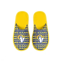 Youth FOCO Los Angeles Rams Scuff Wordmark Slide Slippers