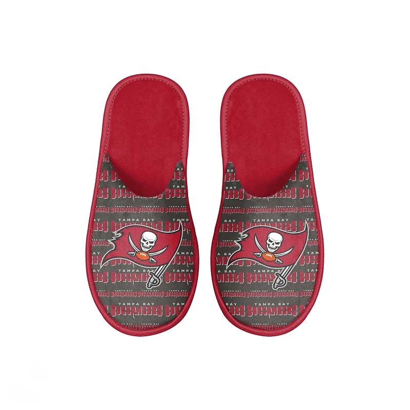 Youth FOCO Tampa Bay Buccaneers Scuff Wordmark Slide Slippers