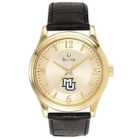 Bulova Gold Marquette Golden Eagles Stainless Steel Watch with Leather Band