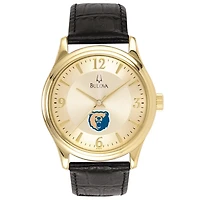 Bulova Gold Morgan State Bears Stainless Steel Watch with Leather Band