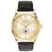 Bulova Gold Macalester Scots Stainless Steel Watch with Leather Band