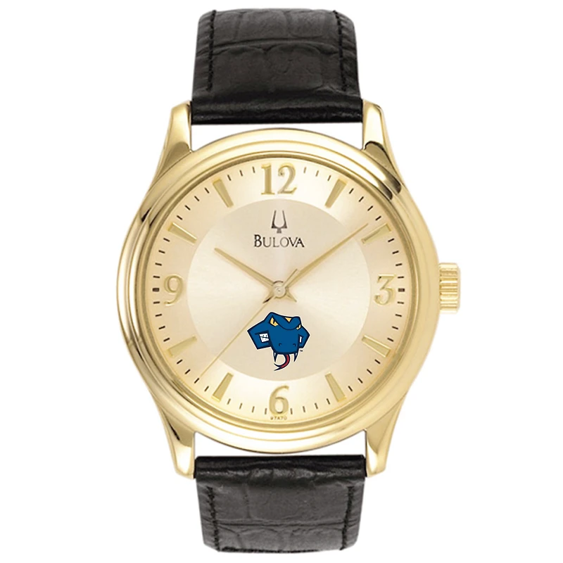 Bulova Gold St. Mary's University Rattlers Stainless Steel Watch with Leather Band