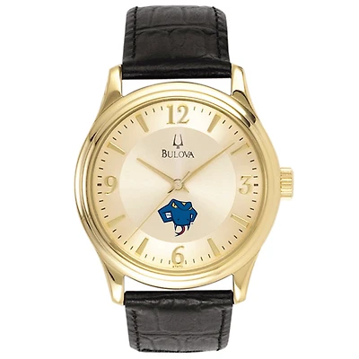 Bulova Gold St. Mary's University Rattlers Stainless Steel Watch with Leather Band