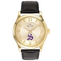 Bulova Gold University of the South Tigers Stainless Steel Watch with Leather Band
