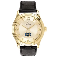 Bulova Gold Eastern Oregon Mountaineers Stainless Steel Watch with Leather Band
