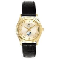 Women's Bulova Gold Franklin & Marshall Diplomats Stainless Steel Watch with Leather Band