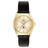 Women's Bulova Gold Macalester Scots Stainless Steel Watch with Leather Band