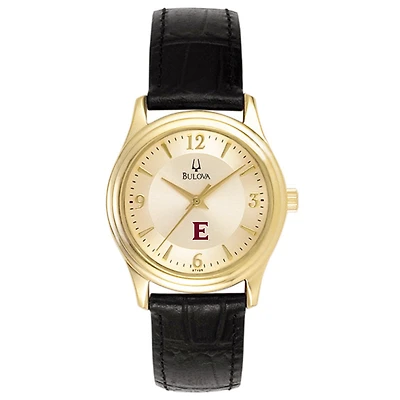 Women's Bulova Gold Elon Phoenix Stainless Steel Watch with Leather Band