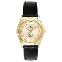 Women's Bulova Gold SUNY Delhi Broncos Stainless Steel Watch with Leather Band