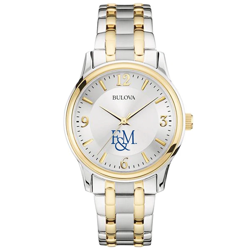 Bulova Silver Franklin & Marshall Diplomats Classic Two-Tone Round Watch