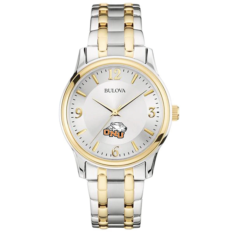 Bulova Silver Ohio Northern Polar Bears Classic Two-Tone Round Watch