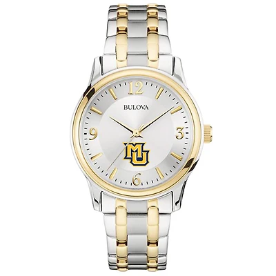 Bulova Silver Marquette Golden Eagles Classic Two-Tone Round Watch
